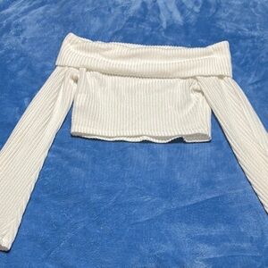 Off-Shoulder Ribbed Knit Top